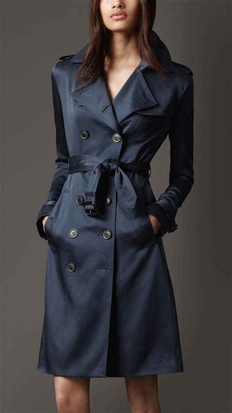 Coat Navy Blue Silk